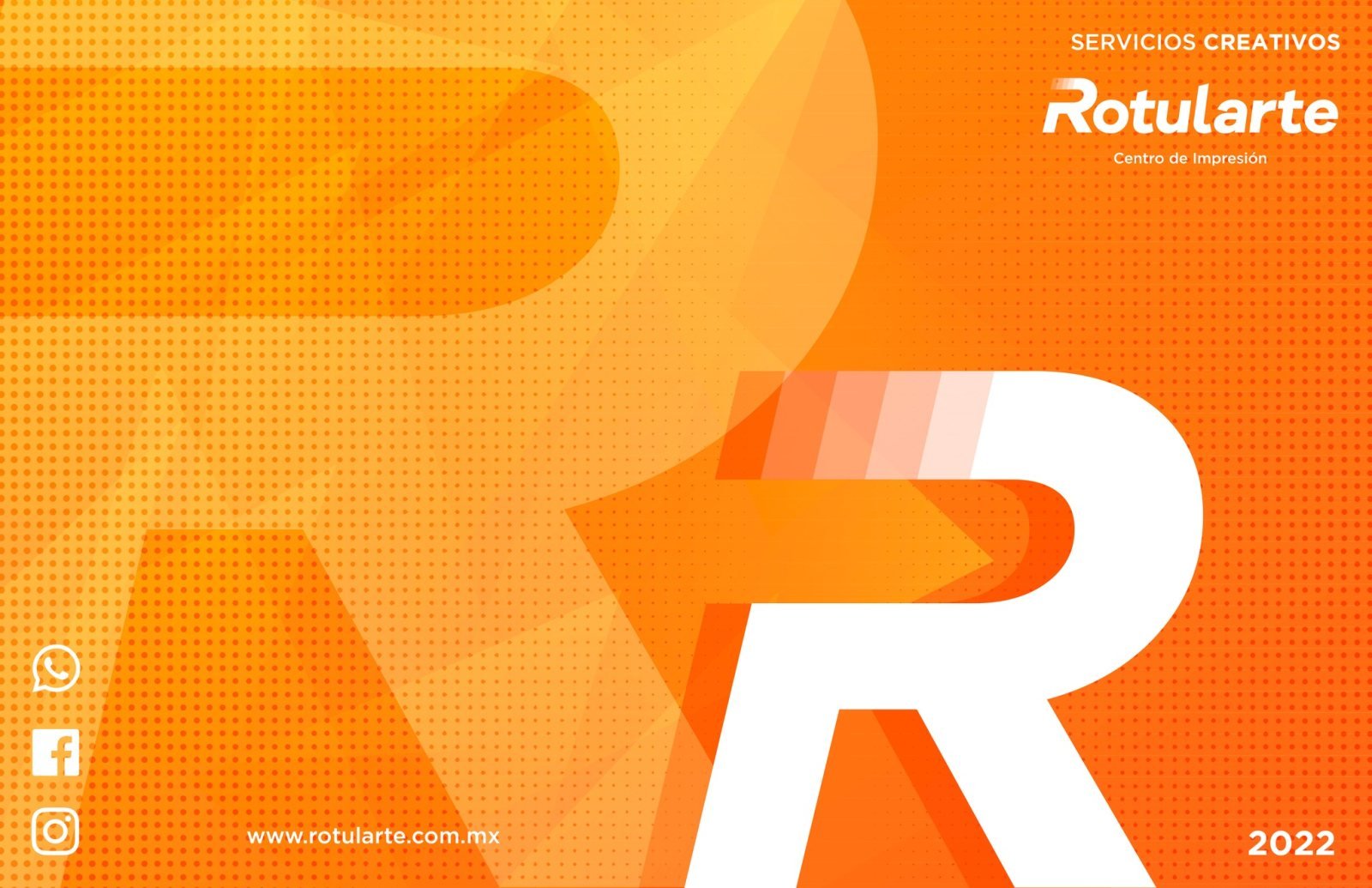 Portada del catálogo impreso de servicios de Rotularte